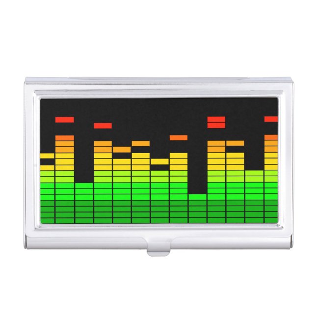 Equalizer Vibes from the Beat of DJ Music Black Business Card Case (Front)