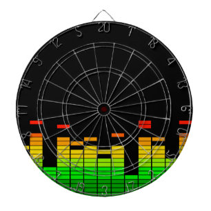 Equalizer Vibes from the Beat of DJ Music Black Dartboard With Darts