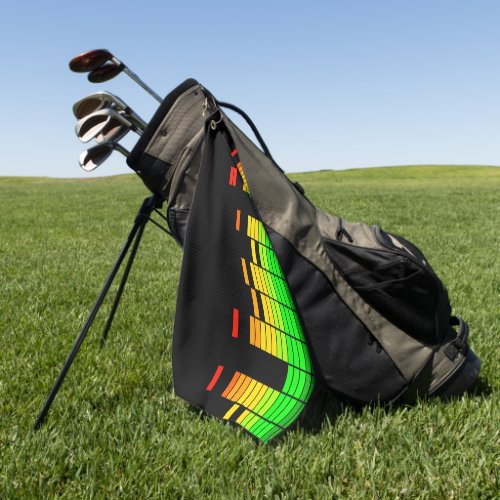 Equalizer Vibes from the Beat of DJ Music Black Golf Towel