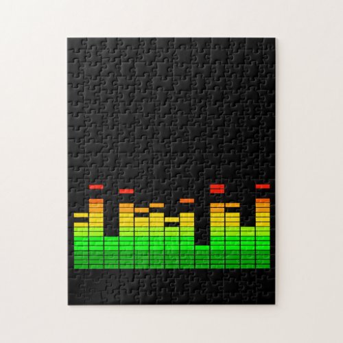 Equalizer Vibes from the Beat of DJ Music Black Jigsaw Puzzle