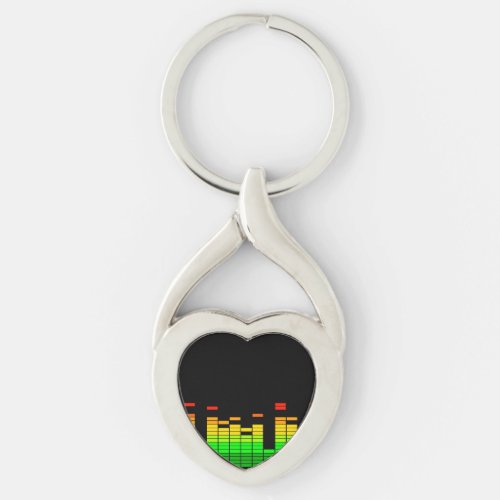 Equalizer Vibes from the Beat of DJ Music Black Keychain