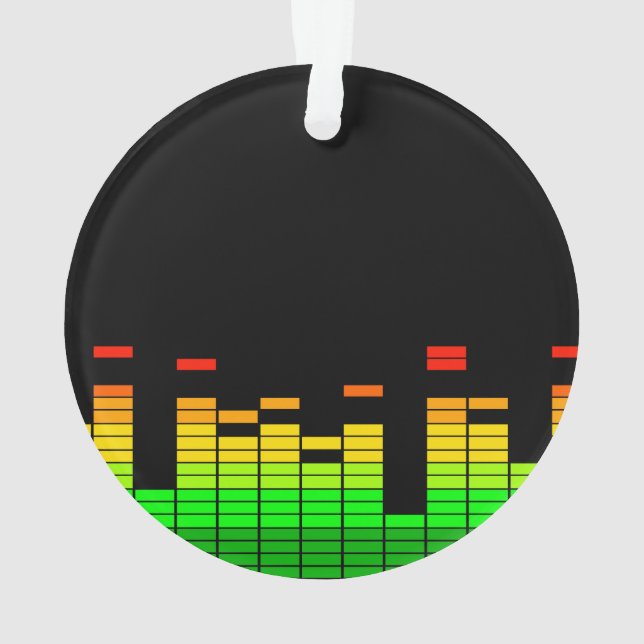 Equalizer Vibes from the Beat of DJ Music Black Ornament (Back)