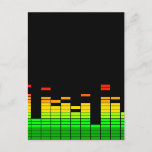 Equalizer Vibes from the Beat of DJ Music Black Postcard