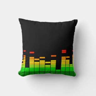 Equalizer Vibes from the Beat of DJ Music Black Throw Pillow