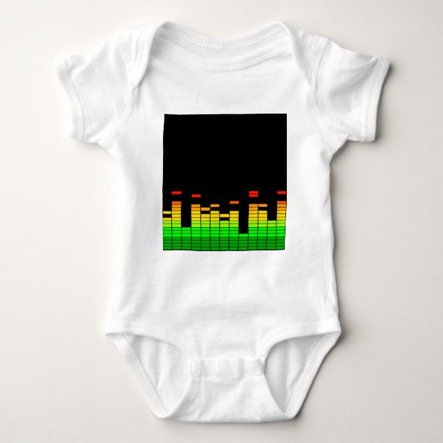 Equalizer Vibes from the Beat of DJ Music decor Baby Bodysuit (Front)
