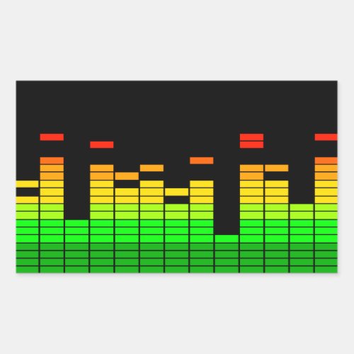 Equalizer Vibes from the Beat of DJ Music decor Rectangular Sticker