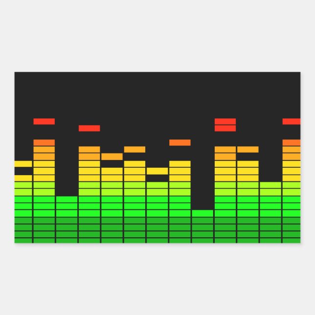 Equalizer Vibes from the Beat of DJ Music decor Rectangular Sticker (Front)
