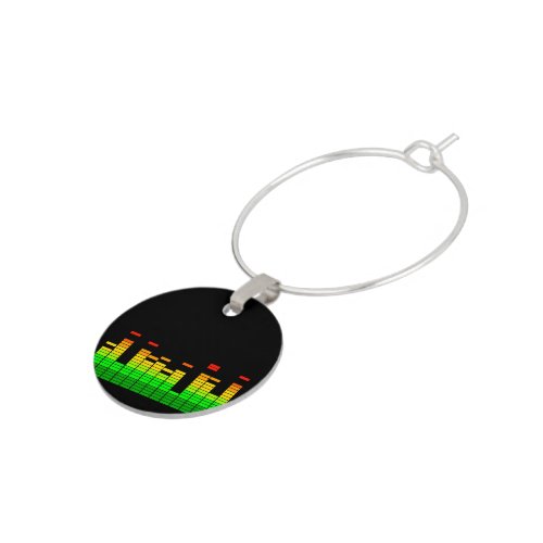 Equalizer Vibes from the Beat of DJ Music decor Wine Glass Charm