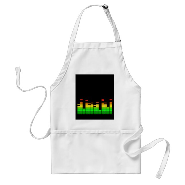Equalizer Vibes from the Beat of DJ Music Graphic Adult Apron (Front)