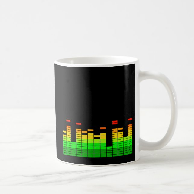 Equalizer Vibes from the Beat of DJ Music Graphic Coffee Mug (Right)