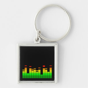 Equalizer Vibes from the Beat of DJ Music Graphic Keychain