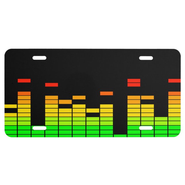 Equalizer Vibes from the Beat of DJ Music License Plate (Front)