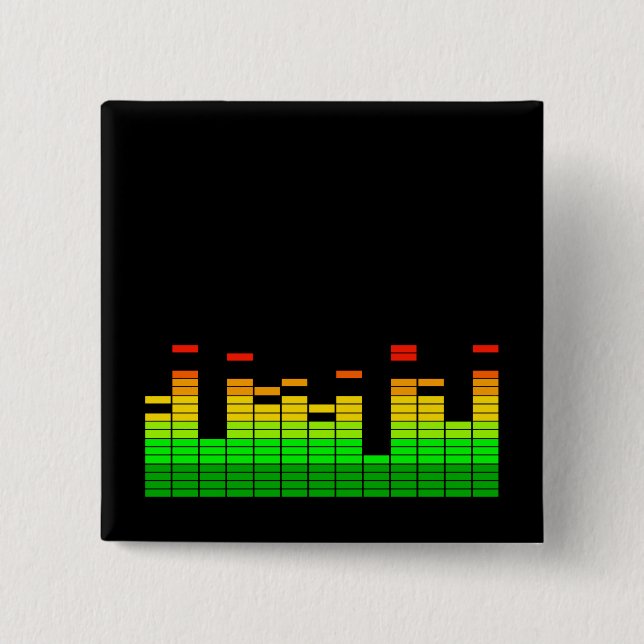 Equalizer Vibes from the Beat of DJ Music Pinback Button (Front)