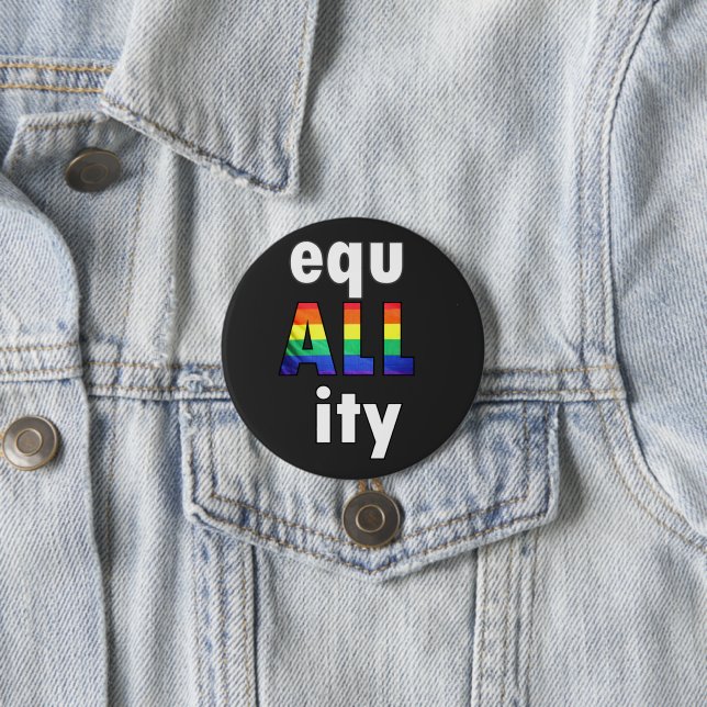 Equallity, LGBTQ Pride Black Lives Matter Protests Button (In Situ)