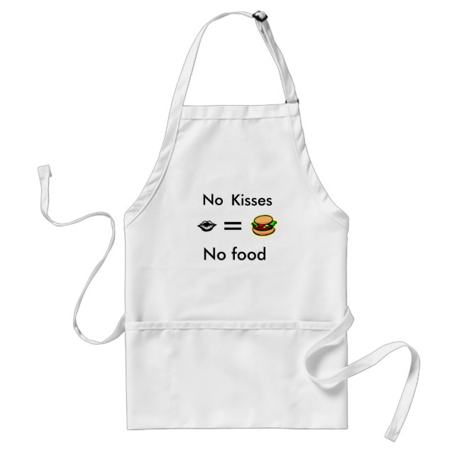 equals, Hamburger 13, Lips, No food, No, Kisses Adult Apron (Front)