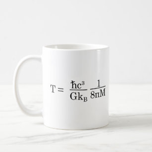 Equation describing Hawking Radiation.  Coffee Mug