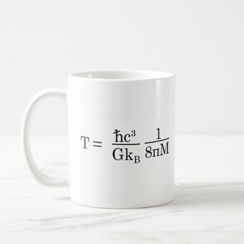 Equation describing Hawking Radiation  Coffee Mug