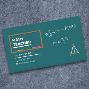 Equations & Compas Math Teacher Business Card
