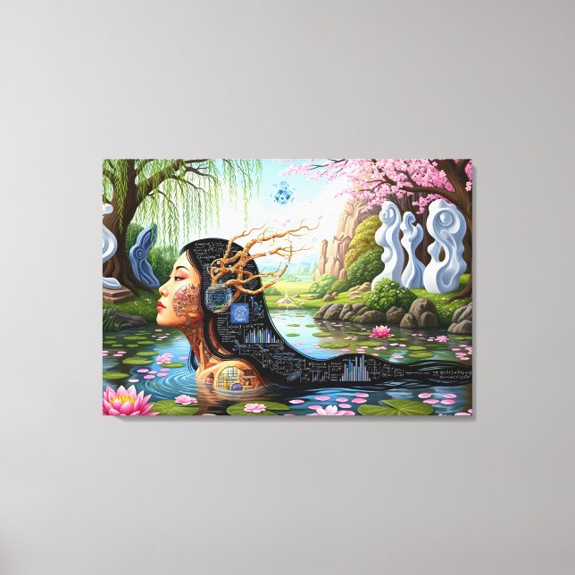 "Equations in Bloom" – A Digital Portrait Canvas Print (Front)