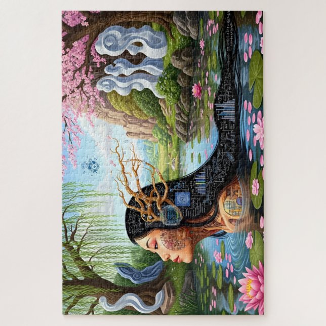 "Equations in Bloom" – A Digital Portrait Jigsaw Puzzle (Vertical)