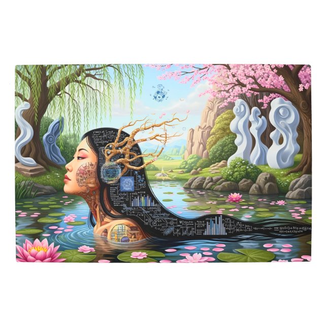 "Equations in Bloom" – A Digital Portrait Metal Print (Front)