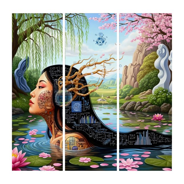 "Equations in Bloom" – A Digital Portrait Triptych (Front)