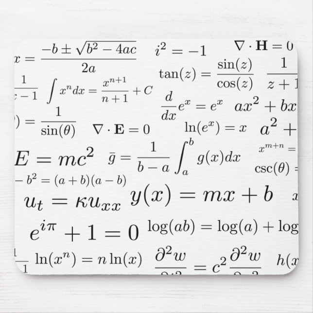 Equations of Math and Science Mouse Pad (Front)