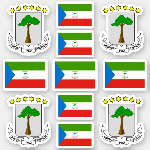 Equatoguinean symbols Coat of arms and flag Sticker