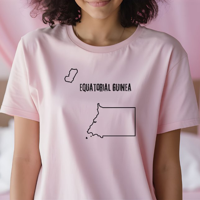 Equatorial Guinea Country Map Outline Shape Border T-Shirt (Creator Uploaded)