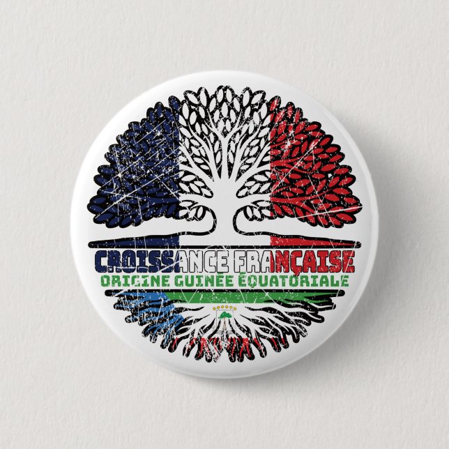 Equatorial Guinea Equatoguinean  French France Button (Front)