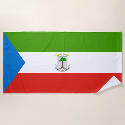 Equatorial Guinea Flag Beach Towel