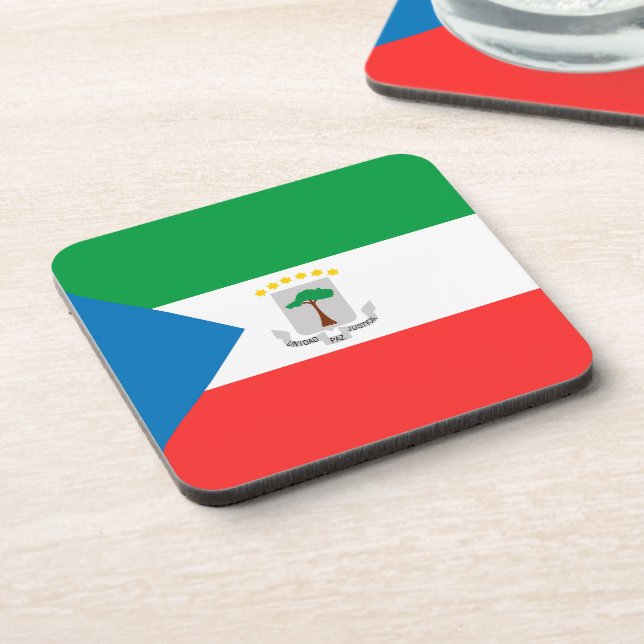 Equatorial Guinea flag Beverage Coaster (Left Side)