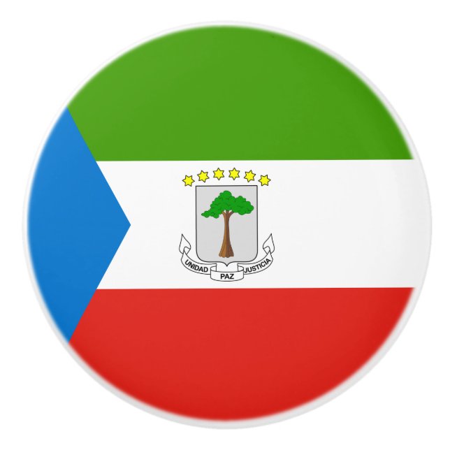 Equatorial Guinea Flag Ceramic Knob (Front)