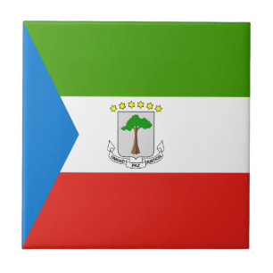 Equatorial Guinea Flag Ceramic Tile