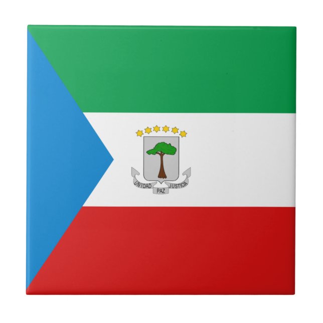Equatorial Guinea Flag Ceramic Tile (Front)