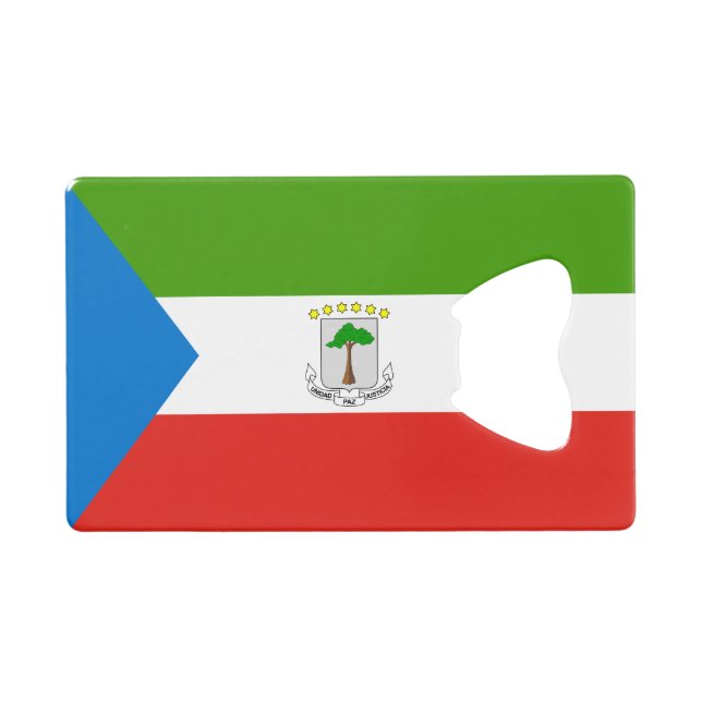 Equatorial Guinea Flag Credit Card Bottle Opener (Front (Horizontal))