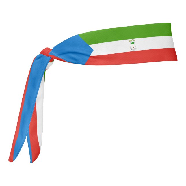 Equatorial Guinea Flag Elegant Patriotic Tie Headband (Rotate 270)