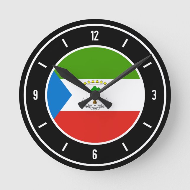 Equatorial Guinea Flag Elegant Round Clock (Front)