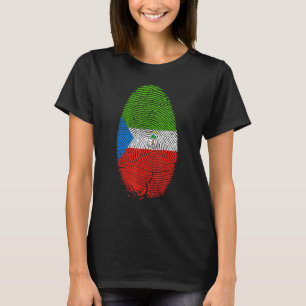 Equatorial Guinea Flag Fingerprint Equatorial Guin T-Shirt