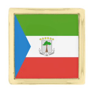Equatorial Guinea Flag Gold Finish Lapel Pin