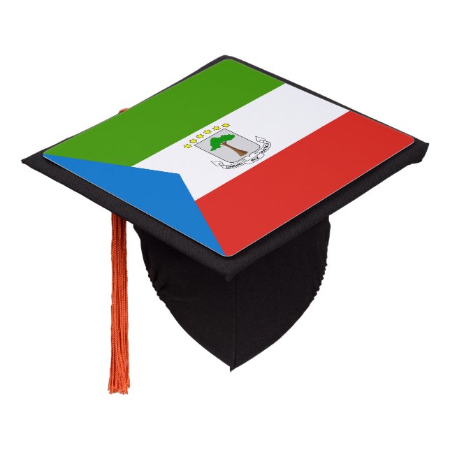 Equatorial Guinea Flag Graduation Cap Topper (Angled)