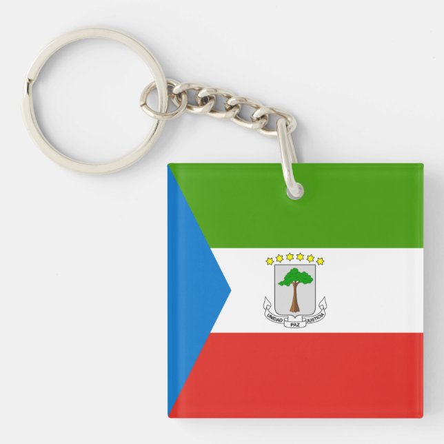 Equatorial Guinea Flag Keychain (Front)
