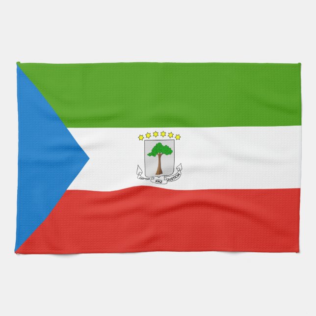 Equatorial Guinea Flag Kitchen Towel (Horizontal)