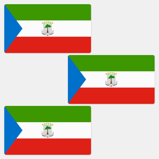 Equatorial Guinea Flag Labels (Group)