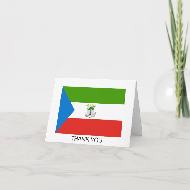 Equatorial Guinea Flag Letterpress Thank You Card (Front)