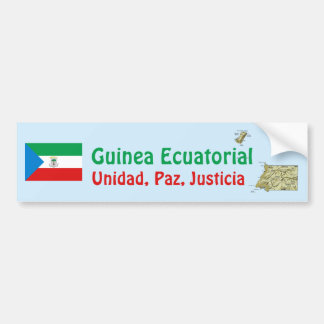 Equatorial Guinea Flag + Map Bumper Sticker