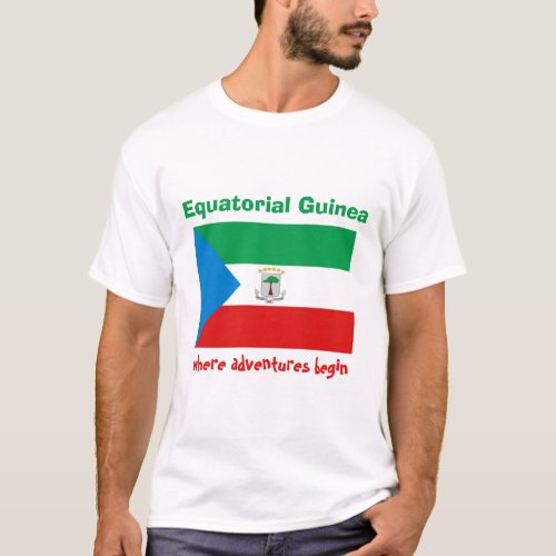 Equatorial Guinea Flag  Map  Text T_Shirt
