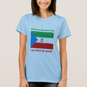 Equatorial Guinea Flag + Map + Text T-Shirt