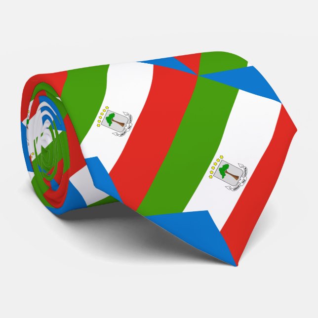 Equatorial Guinea Flag Neck Tie (Rolled)
