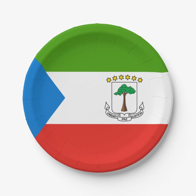Equatorial Guinea Flag Paper Plates (Front)